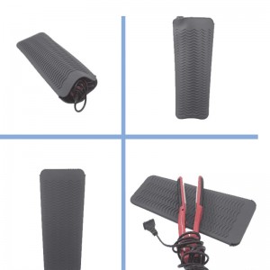 กระเป๋าสะพายซิลิโคนทนความทนทานต่อความร้อนแบบพกพาฝาครอบช่วยให้ผมม้วนผมไม่ลื่นสำหรับเหล็กดัดผม, เส้นตรงผม, ที่เก็บไม้กายสิทธิ์ม้วนงอ